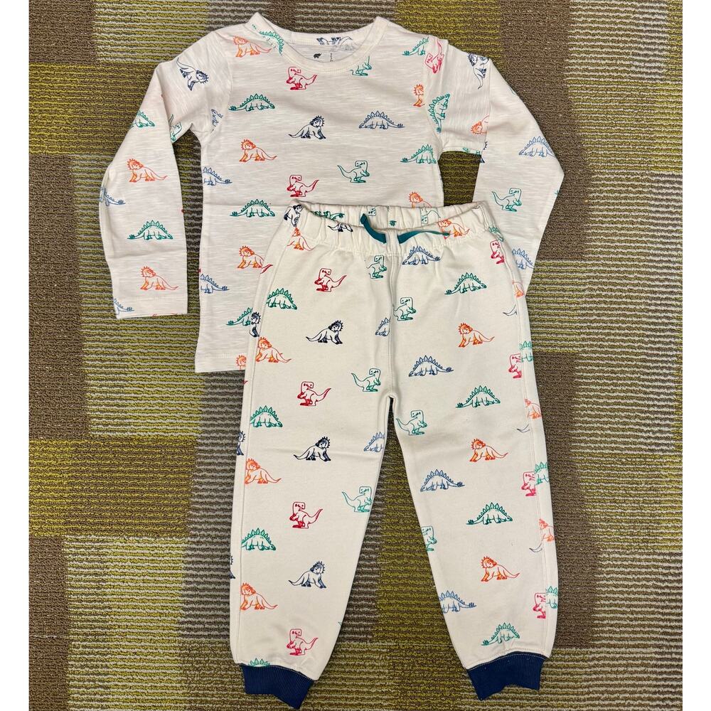 Rainbow Dinosaurs Set Shirt Jogger Sweapants Organic Cotton Monica + Andy Size 5